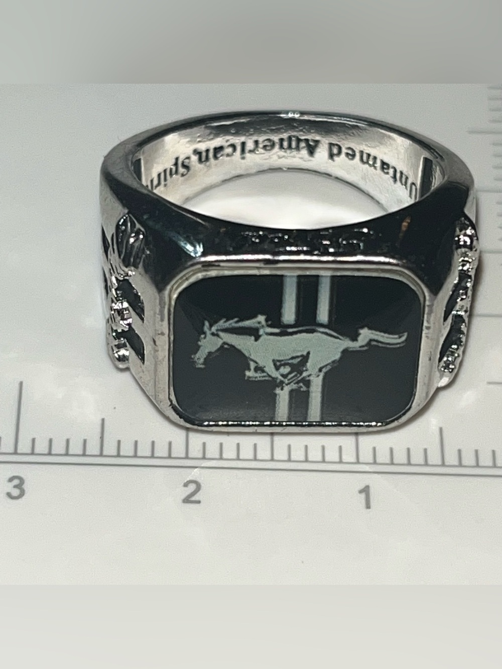 Ford Mustang Pony Signet Ring Size 8 3/4